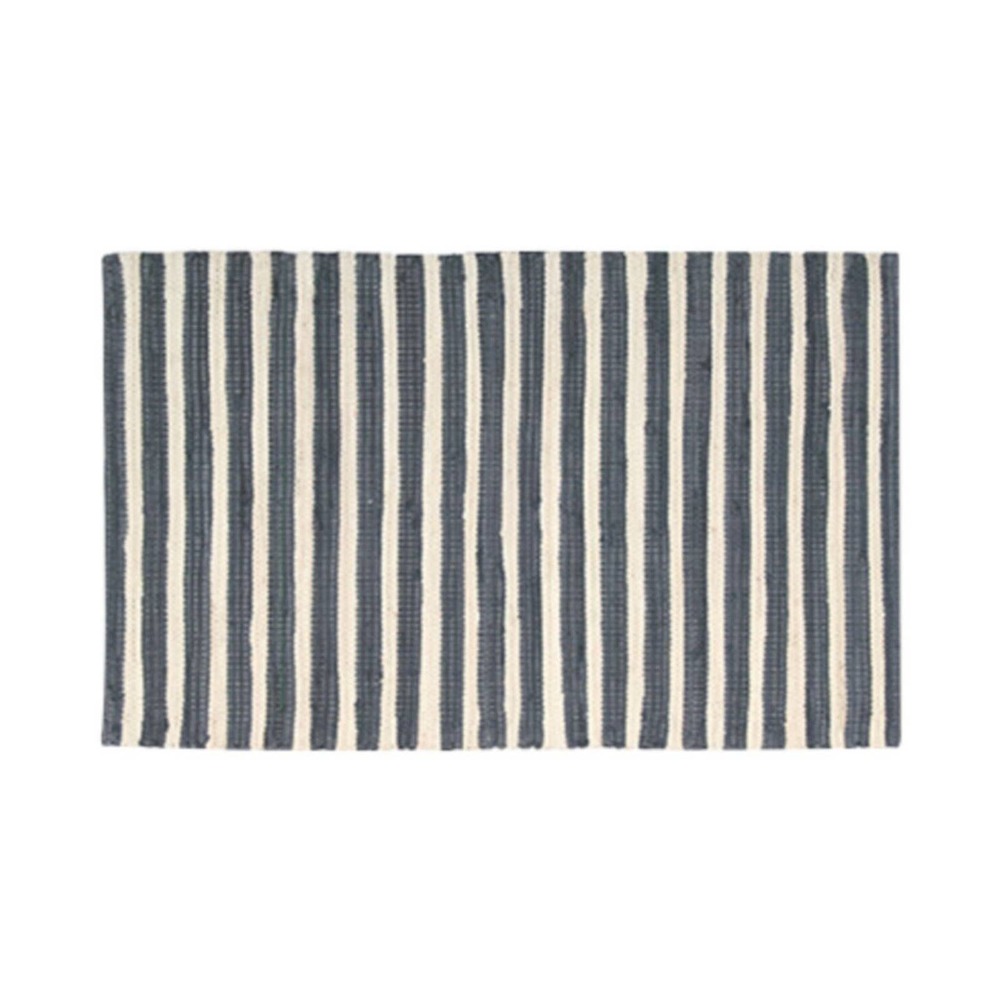 Nourison Brunswick 24" x 36" Candy Cane Stripe Cotton Accent Rug - Gray / White